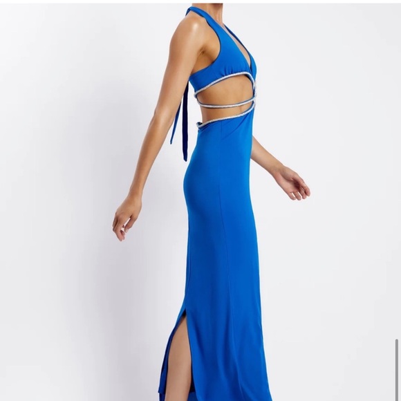 NWT Brand New Meshki NICHA Diamante Cut Out Midi Dress - Picture 6 of 16